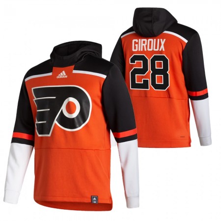 Herren Philadelphia Flyers Claude Giroux 28 2020-21 Reverse Retro Pullover Hooded Sweatshirt